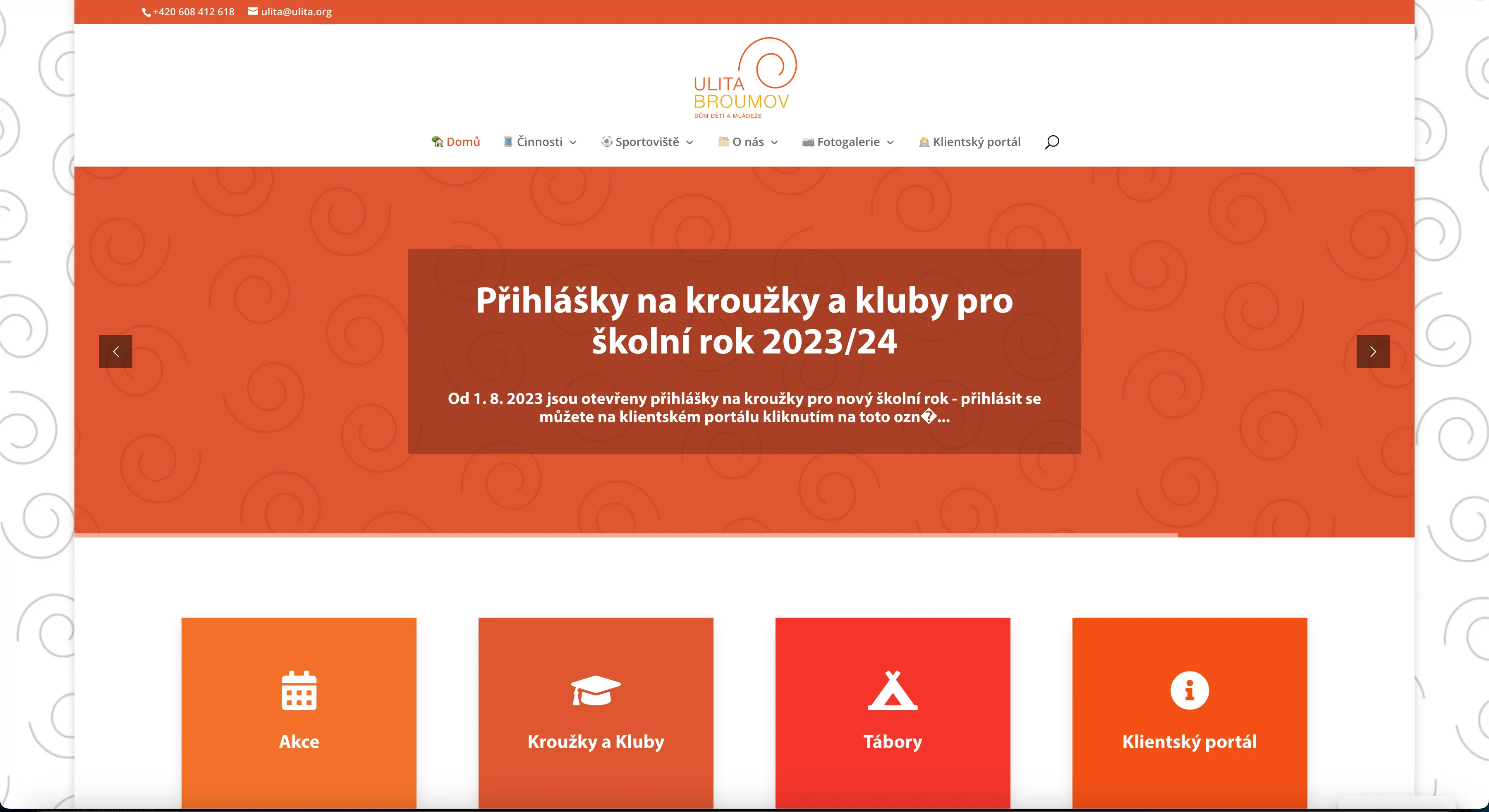 Screenshot of the DDM Ulita Broumov project